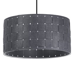 OSRAM Pendelleuchte Decor Felt Weaving grau aus Filz & Metall, E27, 380 mm Durchmesser, warme Lichteffekte durch gewebten Lampenschirm, nachhaltig durch austauschbare Lichtquelle, einfache Montage