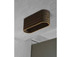 OSRAM plafondlamp 3-lamps Decor Cardboard Ovaal bruin van golfkarton, E27, 600 mm lengte, lampenkap van gerecycled materiaal, duurzaam dankzij vervangbare lichtbron, eenvoudig te installeren