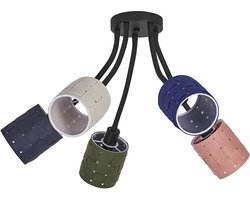 OSRAM plafondlamp 5-lamps Decor Felt Weaving Cans van vilt en metaal, E14, 630mm lengte , warme lichteffecten dankzij de geweven kap, duurzaam dankzij vervangbare lichtbron, eenvoudig te installeren