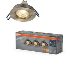 OSRAM Spot Set LED inbouwspot 4,5W groen-messing, 2700K warm wit, aluminium, draaibare klikbevestiging, set van 3