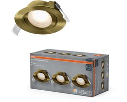 OSRAM Spot Set LED inbouwspot CCT richtbaar messing, set van 3 plafondspots, kleurverandering, Click-CCT, 2700–6500K