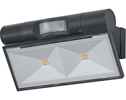 OSRAM Strahler/ Flutlicht Dunkelgrau, 180 lm, 2,1 W, IP44, Warmweiß, 3000 K, 110° Abstrahlwinkel, Lichtsensor, 25.000 h Lebensdauer