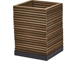 OSRAM tafellamp Decor Cardboard Vierkant bruin van golfkarton, lichtgewicht, E27, 200 mm diameter , lampenkap van gerecycled materiaal, duurzaam dankzij vervangbare lichtbron, eenvoudig te installeren