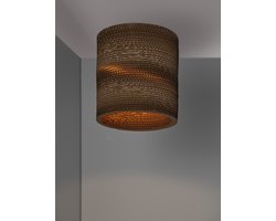 OSRAM tafellamp Decor Karton Cilinder bruin van golfkarton, E27, 250 mm diameter, lampenkap van gerecycled materiaal, duurzaam dankzij vervangbare lichtbron, eenvoudig te installeren