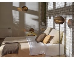 OSRAM vloerlamp Decor Cardboard Ball bruin van golfkarton, lichtgewicht, E27, 1600 mm hoogte , lampenkap van gerecycled materiaal, duurzaam dankzij vervangbare lichtbron, eenvoudig te installeren