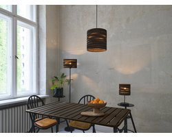 OSRAM vloerlamp Decor Karton Cilinder bruin van golfkarton, E27, 1600 mm hoogte , lampenkap van gerecycled materiaal, duurzaam dankzij vervangbare lichtbron, eenvoudig te installeren