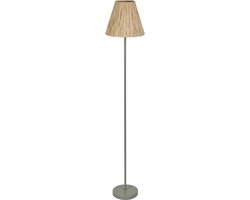 OSRAM vloerlamp Decor Raffia groenbruin van raffia en metaal, E27, 1600 mm hoogte , lampenkap van gerecycled materiaal, duurzaam dankzij vervangbare lichtbron, eenvoudig te installeren