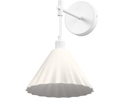 OSRAM wandlamp Decor Pulp wit van metaal en papier-maché, E14, 218 mm lengte, lampenkap van gerecycled materiaal, duurzaam dankzij vervangbare lichtbron, eenvoudig te installeren