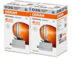 OSRAM Xenarc Original set D3S HID xenon lampen | OEM kwaliteit | 66340HBI | 2 stuks | Made in Germany | 4 jaar fabrieksgarantie | 4500K
