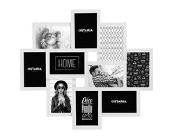 Ostaria Collage fotolijst Decorama - voor 10x foto van 10 x 15 cm - hout - frame wit - 55 x 49 cm - Wissellijst - Modern