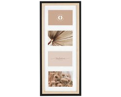 Ostaria Collage fotolijst NEO - voor 4x foto van 10 x 15 cm - hout - naturel/zwart - 24 x 57 cm - Wissellijst - Modern