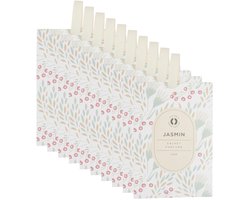 Ostaria Geurzakjes Jasmijn - 10x - met ophanglusje - geurkaartjes/luchtverfrisser