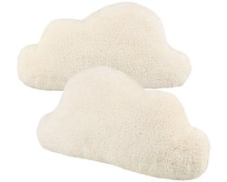 Ostaria Sierkussen wolk - 2x - decoratiekussen - wit - 50 x 30 cm - polyester - kinderkamer