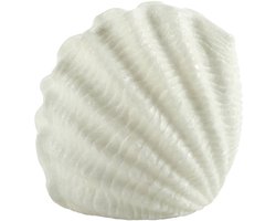 Ostaria tafellamp - schelp vorm - wit - was / kunststof - sfeerverlichting - 16 cm