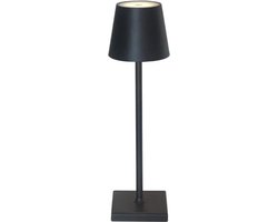 Ostin & Fred Draadloze Tafellamp - Zwart - 38 cm - Dimbare Touch Lamp - Binnen/Buiten - Bureaulamp - Oplaadbare Batterij