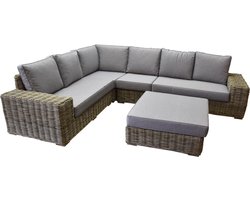 Otava hoek loungeset 5-delig naturel rotan