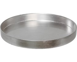 Othmar Decorations Dienblad/kaarsenplateau - zilver - D27 cm - kunststof - rond