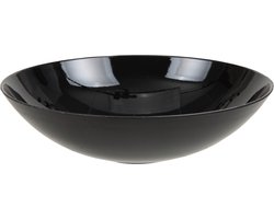 Othmar Decorations schaal zwart kunststof rond - D28 cm - decoratief - D28 cm - lichtgewicht - veelzijdig