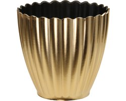 Othmar Plantenpot/bloempot - binnen - kunststof - goud - D13 x H12 cm