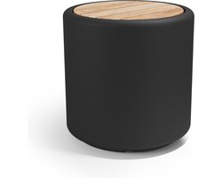 Otium meubel dubbelwandig Cylindrus met hout zwart