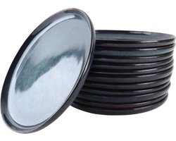 OTIX Dinerborden - Bordenset - 12 Persoons - 26cm - Blauw - Aardewerk - EBONY