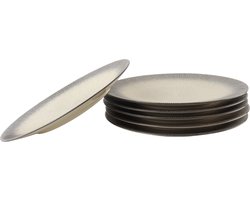 OTIX Dinerborden - Bordenset 6 Persoons - Zwart Taupe - 27cm - Keramiek - TULIP
