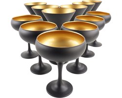 OTIX Glazenset - Set van 12 - Martini - Coupe Glazen - Champagnecoupe - Zwart - ONYX