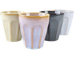 OTIX Koffie Kopjes - 4 Stuks - 250 ml - Zonder Oor - Koffietassen - Porselein - Hittebestendig - FELCE
