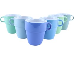 OTIX Koffie kopjes - met Oor - Set van 6 - Koffietassen - Koffiekopjes - Multikleuren - 200ml