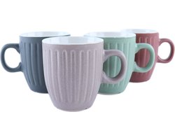 OTIX Koffiekopjes - met Oor - Set van 4 - Koffietassen - 150ml - Theemok - Aardewerk - MOSS