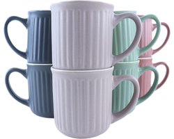 OTIX Koffiekopjes - met Oor - Set van 8 - Koffietassen - 200ml - Theemok - Aardewerk - MOSS