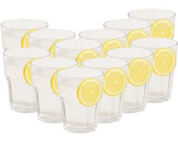 OTIX Kunststof Drinkglazen - 12 Stuks - Limonadeglazen - Waterglazen - Strand - Camping Servies - 275ML - Glazen - OCEANI