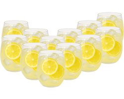 OTIX Kunststof Drinkglazen - 12 Stuks - Waterglazen - Limonadeglazen - Strand - Camping Servies - 400ML - Glazen - OCEANI