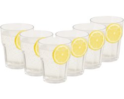 OTIX Kunststof Drinkglazen - 6 Stuks - Limonadeglazen - Waterglazen - Strand - Camping Servies - 275ML - Glazen - OCEANI