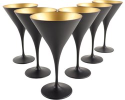 OTIX Martini Glazen - Set van 6 - Cocktailglazen - 230ml - Zwart - ONYX