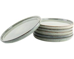 OTIX Ontbijtborden - Bordenset - 6 Persoons - Dessertbord - 21cm - Aardewerk - Gebaksbordjes - BEECH