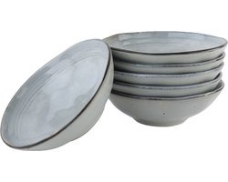 OTIX Soepkommen - 6 stuks - Blauw - 15cm - Soeptassen - Keramiek - BLUEBELL