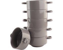 OTIX Soepkommen met Oor - 6 stuks - Grijs - 510ml - Soeptassen - Aardewerk - HARMONY