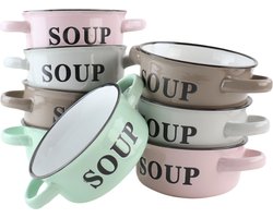 OTIX Soepkommen - met Oor - Set van 8 - Schaaltjes - 500ml - Diverse - Kleuren - SOUP