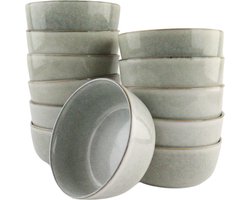 OTIX Soepkommen - Zonder Oor - Set van 12 - Schaaltjes - 600ml - Groen - Aardewerk - BEECH