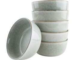 OTIX Soepkommen - Zonder Oor - Set van 6 - Schaaltjes - 600ml - Grijs - Aardewerk - BEECH