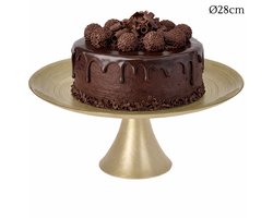 OTIX Taartplateau - met Voet - Etagère - Gebak schaal - Cake Standaard - Serveerplateau - Goud - 28cm - AUREA