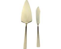 OTIX Taartschep en Taartsnijder - Licht Goud - Set van 2 - Bruidstaart - Serveerset - RVS - Bakspullen