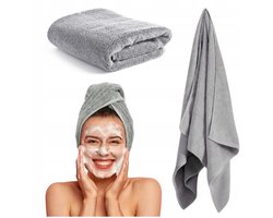 Otto Katoenen Handdoek Sneldrogend Absorberend 50x100cm Staalgrijs 400 g/m²