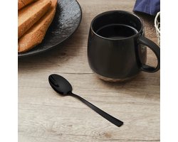 Otto Koning Dessertlepels Set van 6 - Zwart RVS, 15.3 cm