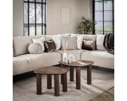 Otto salontafel set van 2 driehoekig Maya teak - bruin