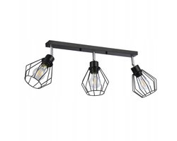 Otto Zwarte Plafondspot 3x E27 - Verstelbaar