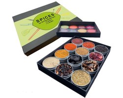 Ottolenghi Kruidenbox - 12 Kruiden + Recepten In Cadeauverpakking - Voor Kookboeken Simpel & Flavour - Geschenkdoos - Koken - Kruidenpotjes - Cadeau - TeaSaltAndSpices - kookboek