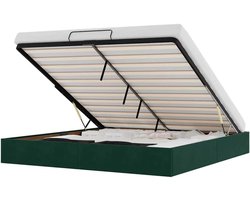 Ottomaans Bedframe - Bed met Opbergruimte - Slaapkamer Opbergen - Hydraulisch Hefmechanisme - 180x200 cm - Donkergroen