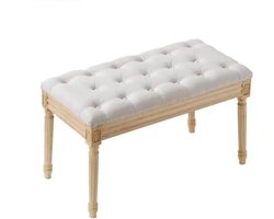 Ottomaanse Bank - Gestoffeerde Bank - Gestoffeerde Sofa - Opbergbank in de Slaapkamer - met Schuim Gewatteerd Kussen en Rubber Houten Poten - voor Slaapkamer Woonkamer